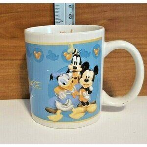 VINTAGE Disney Mug Mickey Mouse Donald Duck Goofy The Gang Fab Three Coffee Cup
